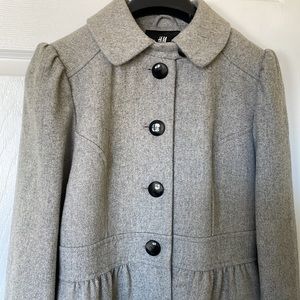 🤩SALE‼️- Beautiful H&M Frock Style Grey Coat